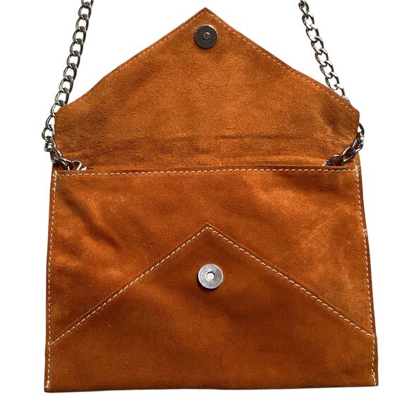 Creazioni Maurizio Genuine Suede Italian Envelope Crossbody PumpkinItaly - Picture 2 of 7